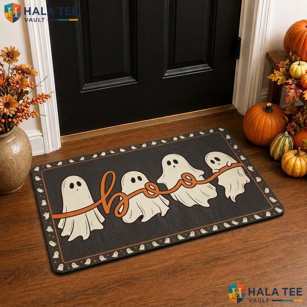 Friendly Ghost Fall Doormat Boo Front door mat Cute Cartoon Entryway Decor