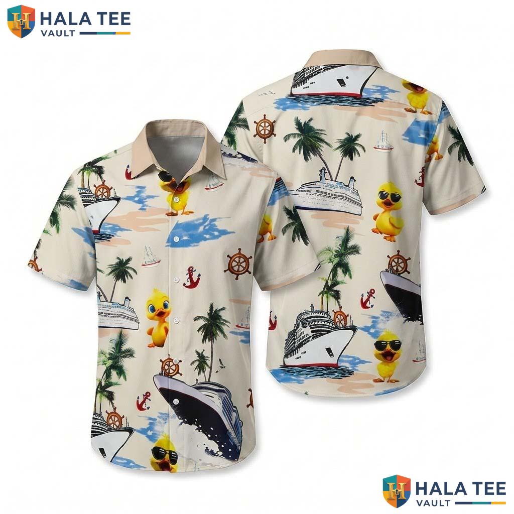 Funny Duck Tropical Hawaiian Shirt Vibrant Tropical Playful Nautical Top