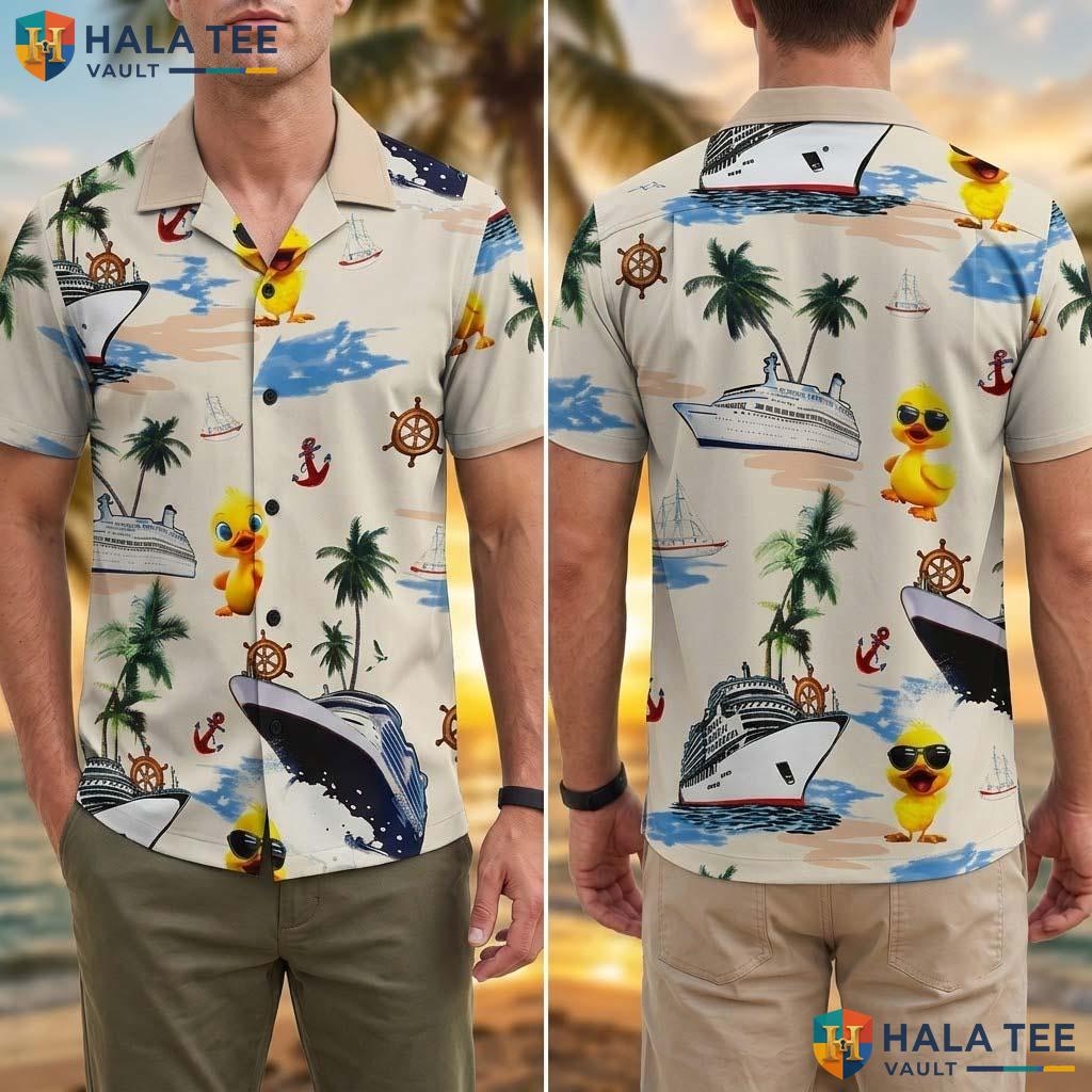 Funny Duck Tropical Hawaiian Shirt Vibrant Tropical Playful Nautical Top Adult
