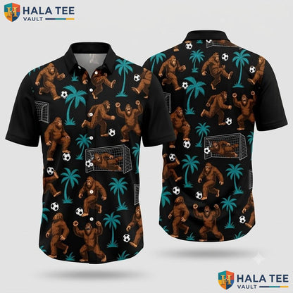 Funny Gorilla Sports Hawaiian Shirt Casual Summer Button Down Short Sleeve
