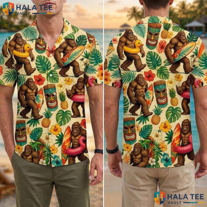 Funny Gorilla Summer Hawaiian Shirt Vibrant Tropical Mens Casual Apparel Adult