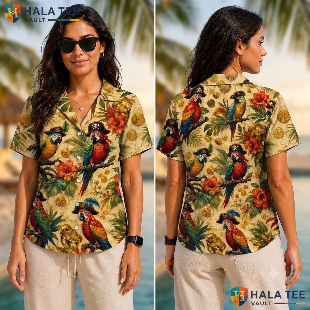 Funny Macaw Tropical Aloha Shirt Vibrant Beach Casual Summer Adventure Adult