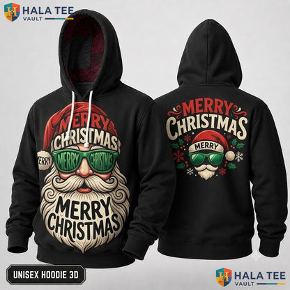 Funny Merry Santa Claus Xmas 3D Hoodie Colorful Printed Pullover