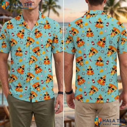 Funny Pizza Personalized Tropical Shirt 3D Short Sleeve Aloha Top Men
