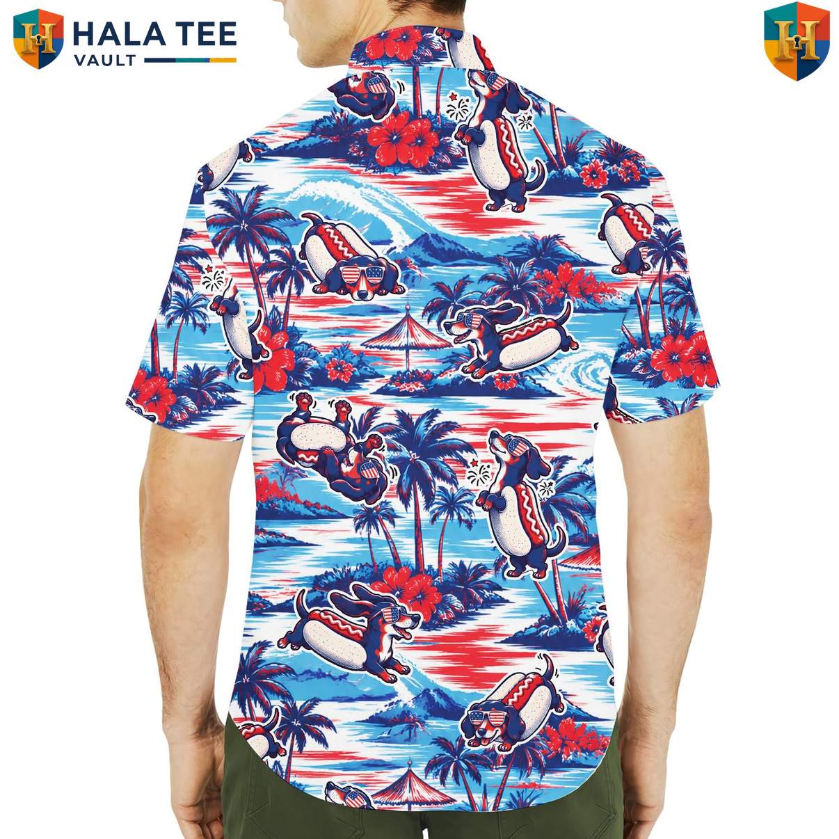 Funny Wiener Dog Aloha Tee Shirt Mens Dachshund Tropical Beach Festival Apparel