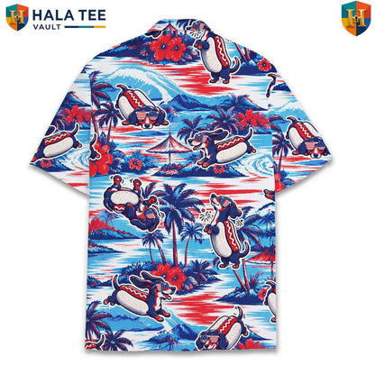 Funny Wiener Dog Aloha Tee Mens Dachshund Tropical Beach Festival Apparel