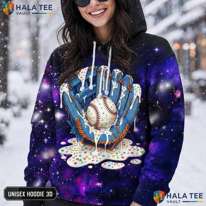 Galaxy Baseball Dripping Warm Thick 3D Printed Hoodie Sweatshirt Boys Girls