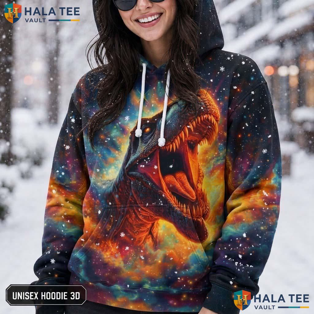 Galaxy Dinosaurs AOP Hoodie Kids Novelty Printed Pullover Girl Boy Top