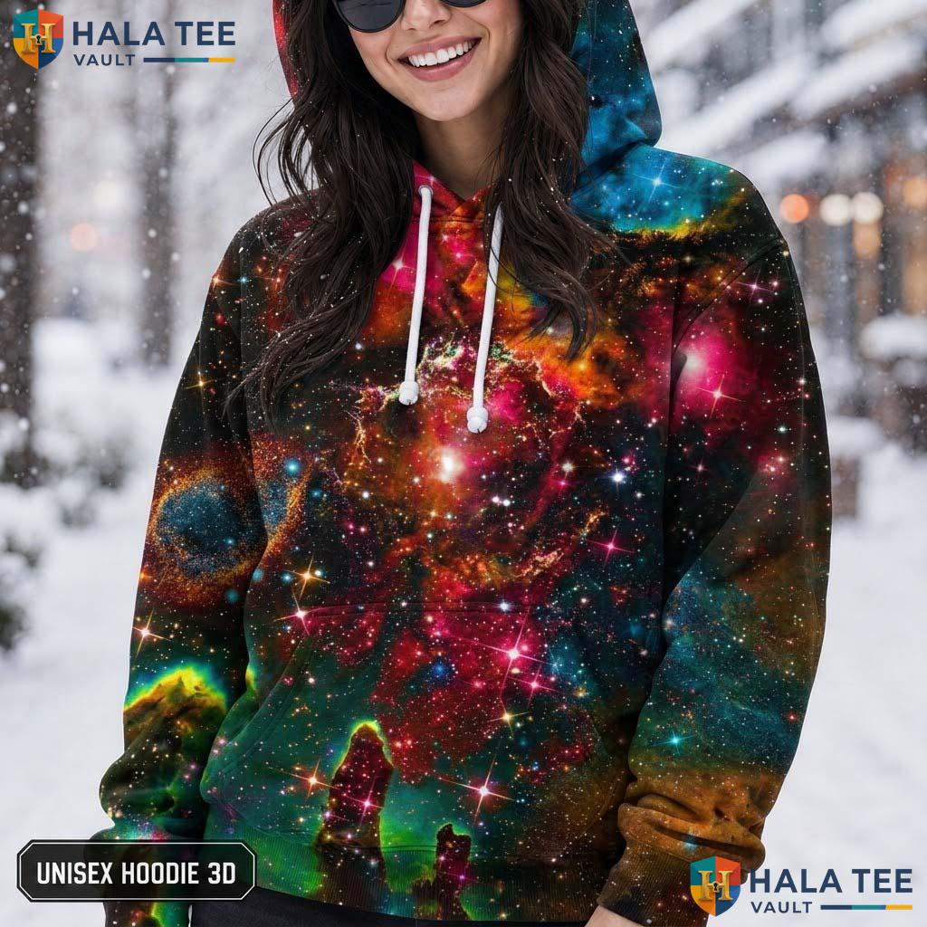 Galaxy Novelty AOP Hoodie Realistic Graphic Pullover For Men Women Top
