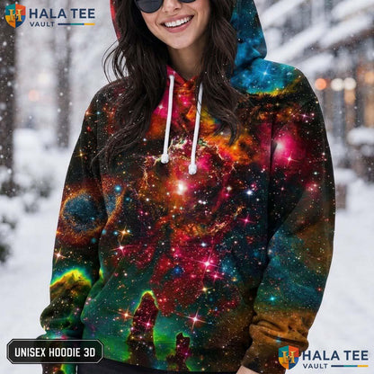Galaxy Novelty AOP Hoodie Realistic Graphic Pullover For Men Women Top