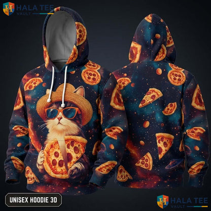 Galaxy Pizza Cat 3D Hoodie Kids Novelty Printed Pullover Girl Boy Top
