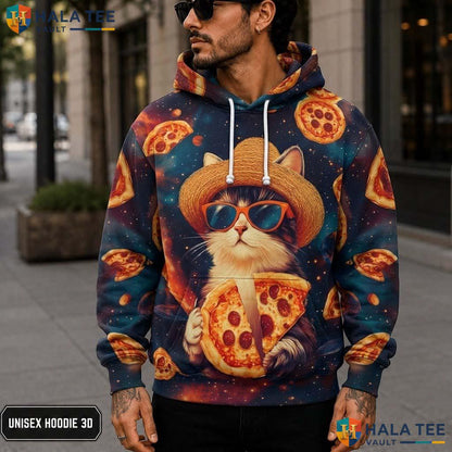 Galaxy Pizza Cat 3D Printed Hoodie Kids Novelty Printed Pullover Girl Boy Top