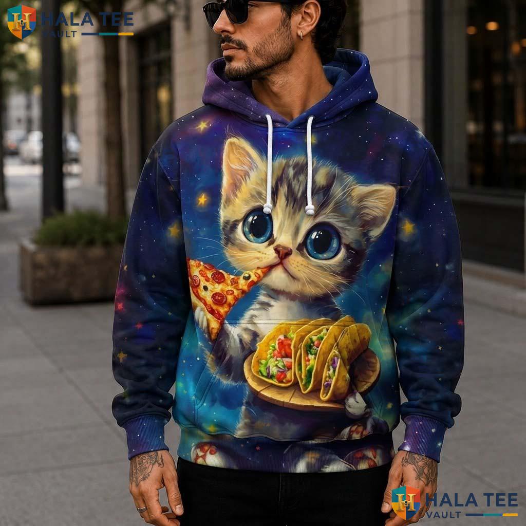 Galaxy Pizza Cats 3D Printed Hoodie Kids Novelty Printed Pullover Boy Girl Top