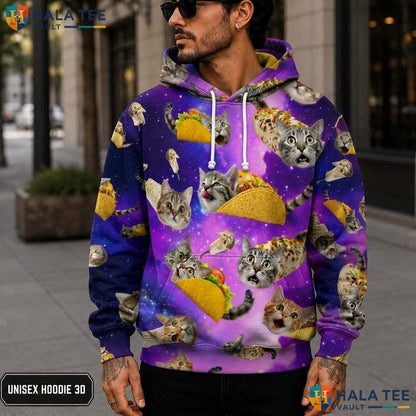 Galaxy Taco Cat Skull Hoodie Men Women 3D Graphic Novelty Pullover Top 3D Printed Hoodie