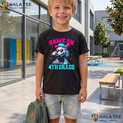 Game On 4th Grade Baseball Shirt First Day Of School Drip Apparel Top Adult