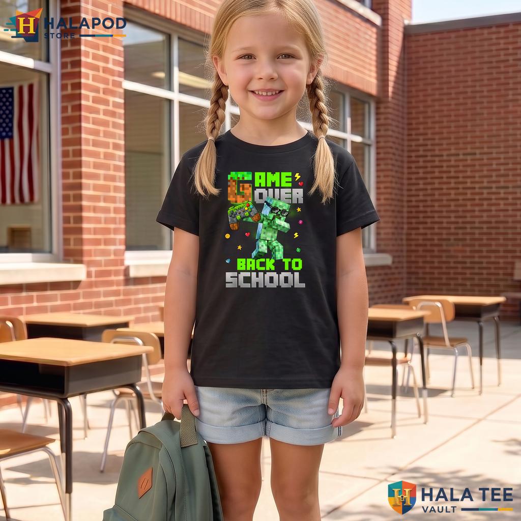 Game Over School Gaming Shirt Funny Bruh We Back Kids Boys First Day Top Adult