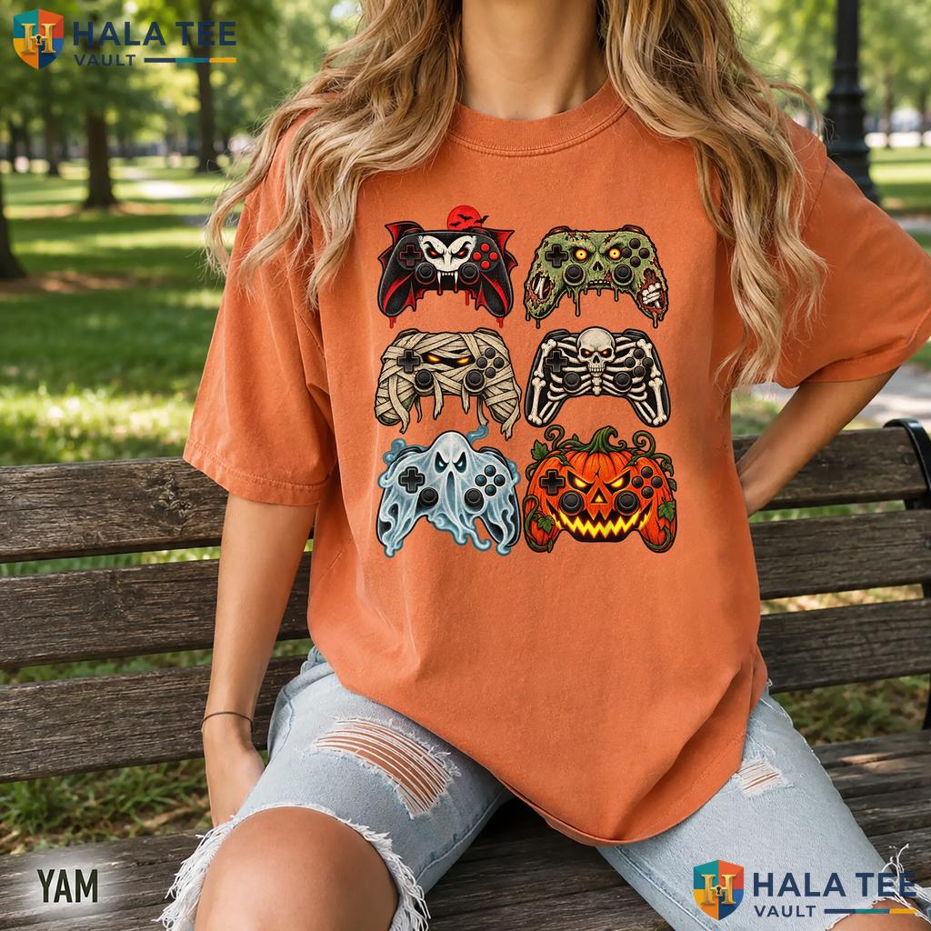 Gaming Controller Spooky Gamer Retro Style T-Shirt Video Games Top