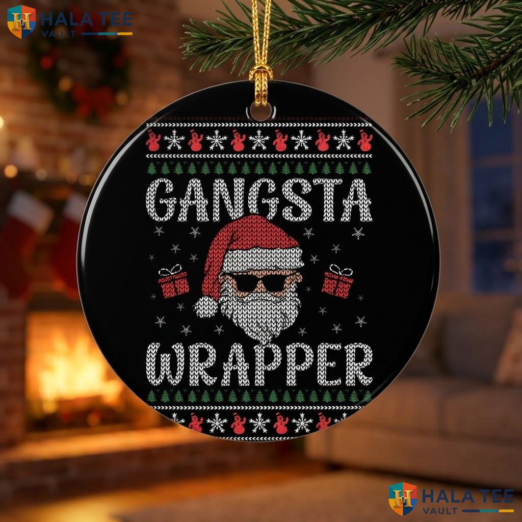 Gangsta Wrapper Funny Christmas Ornament Hip Hop Holiday Party Decor