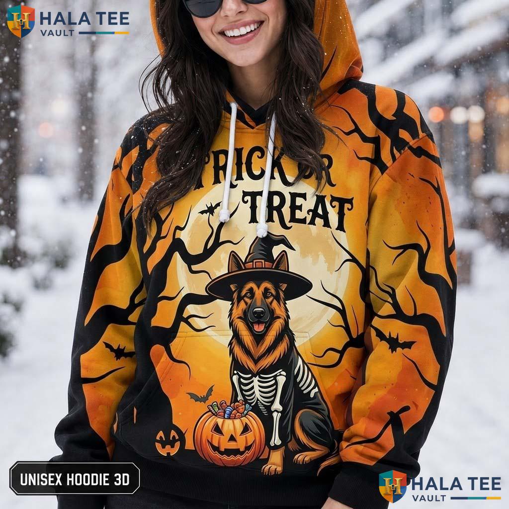German Shepherd Skeleton Dog 3D Printed Hoodie Funny Trick Or Treat Halloween