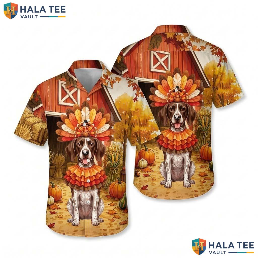 German Shorthaired Pointer Thanksgiving Hawaiian Shirt Fall Costume