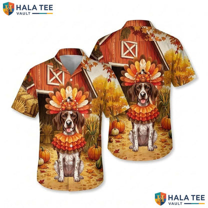 German Shorthaired Pointer Thanksgiving Hawaiian Shirt Fall Costume