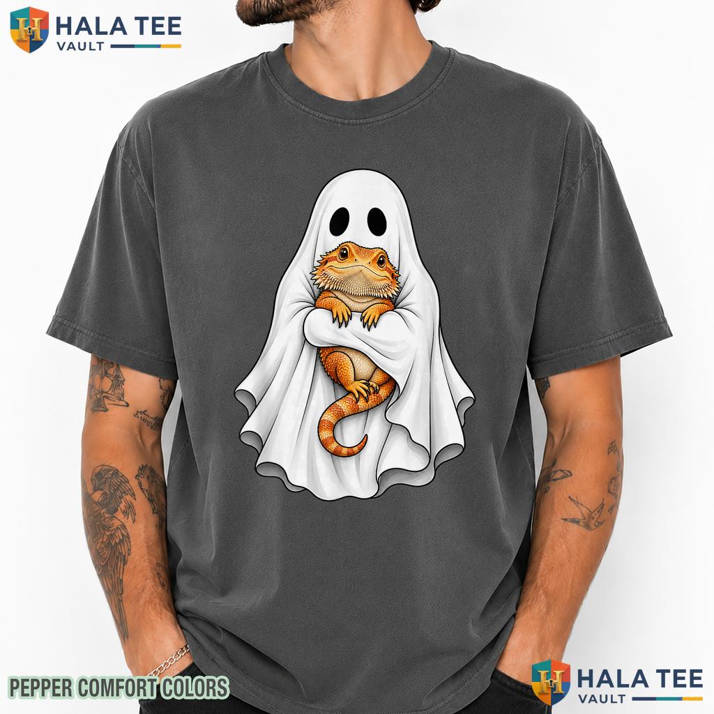 Ghost Bearded Dragon Funny Comfort Colors T-Shirt Halloween Apparel