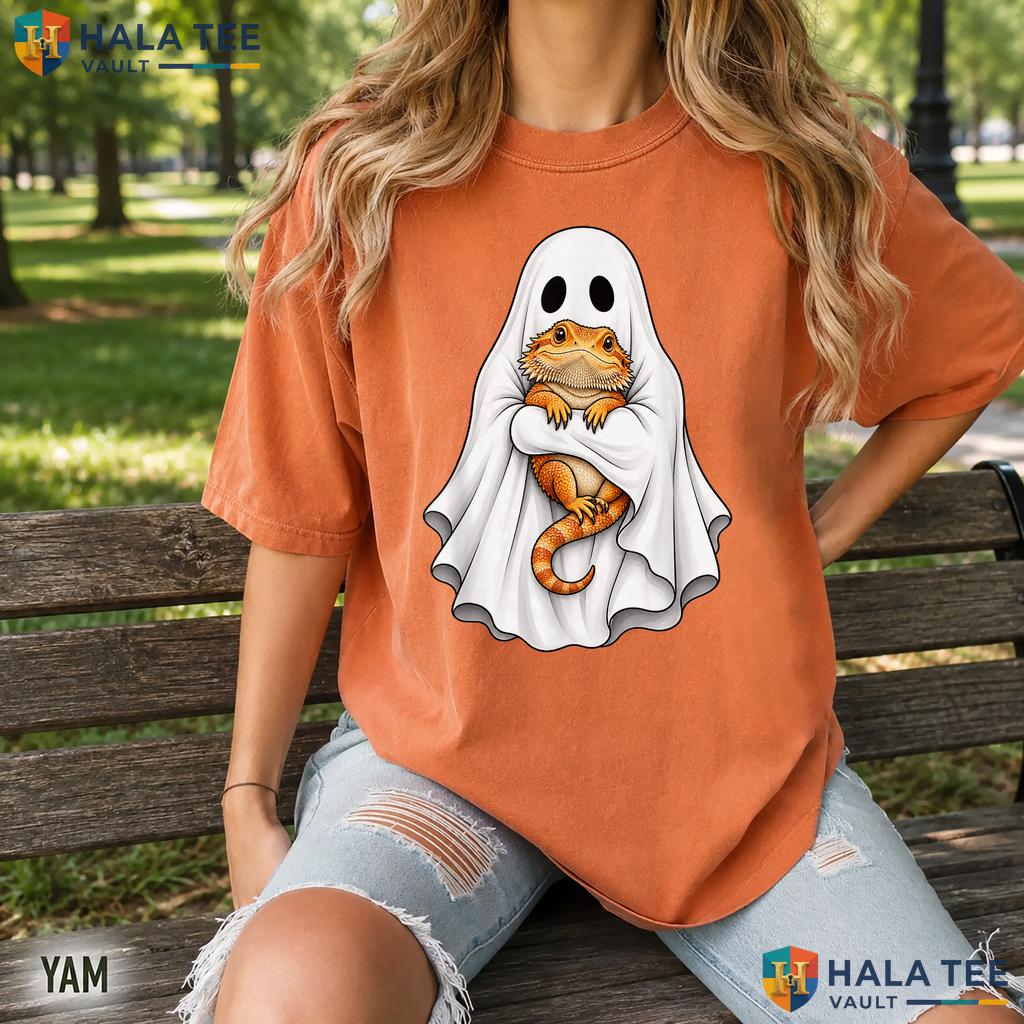 Ghost Bearded Dragon Funny Retro Style T-Shirt Halloween Apparel