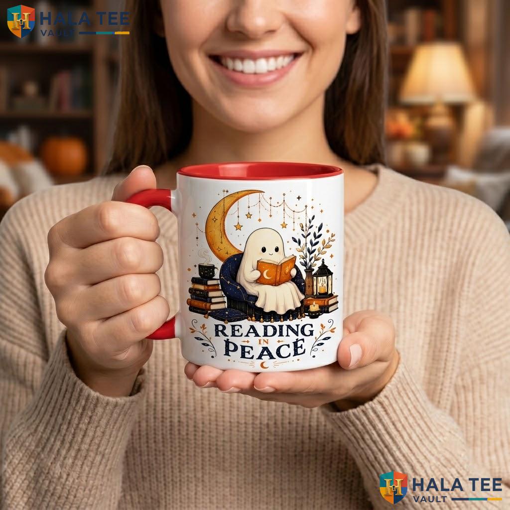 Ghost Book Lover Halloween Mug Cute Plant Gardening Ceramic Coffee Camping Mug