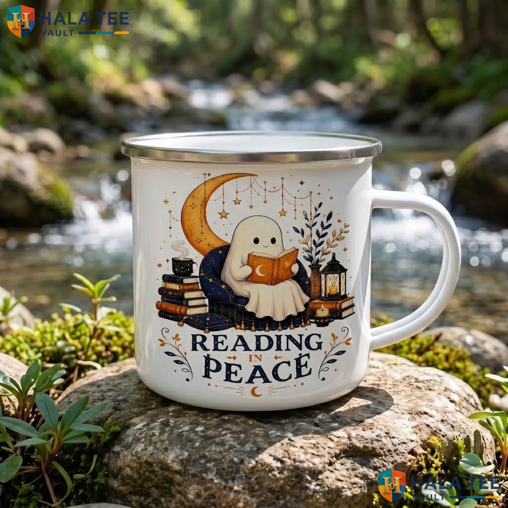 Ghost Book Lover Halloween Mug Cute Plant Gardening Ceramic Coffee Accent Mug
