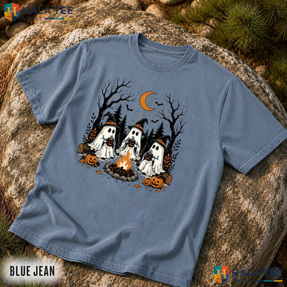 Ghost Camping Comfort Colors T Shirt Funny Spooky Camp Life Holiday Apparel Relaxed Fit Tee