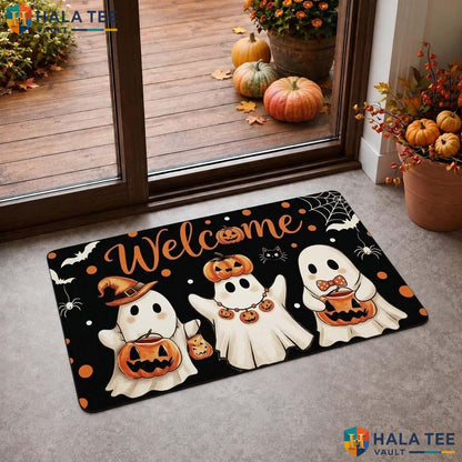 Ghost Character Fall Doormat Festive Playful Welcome Rug Entryway Decor