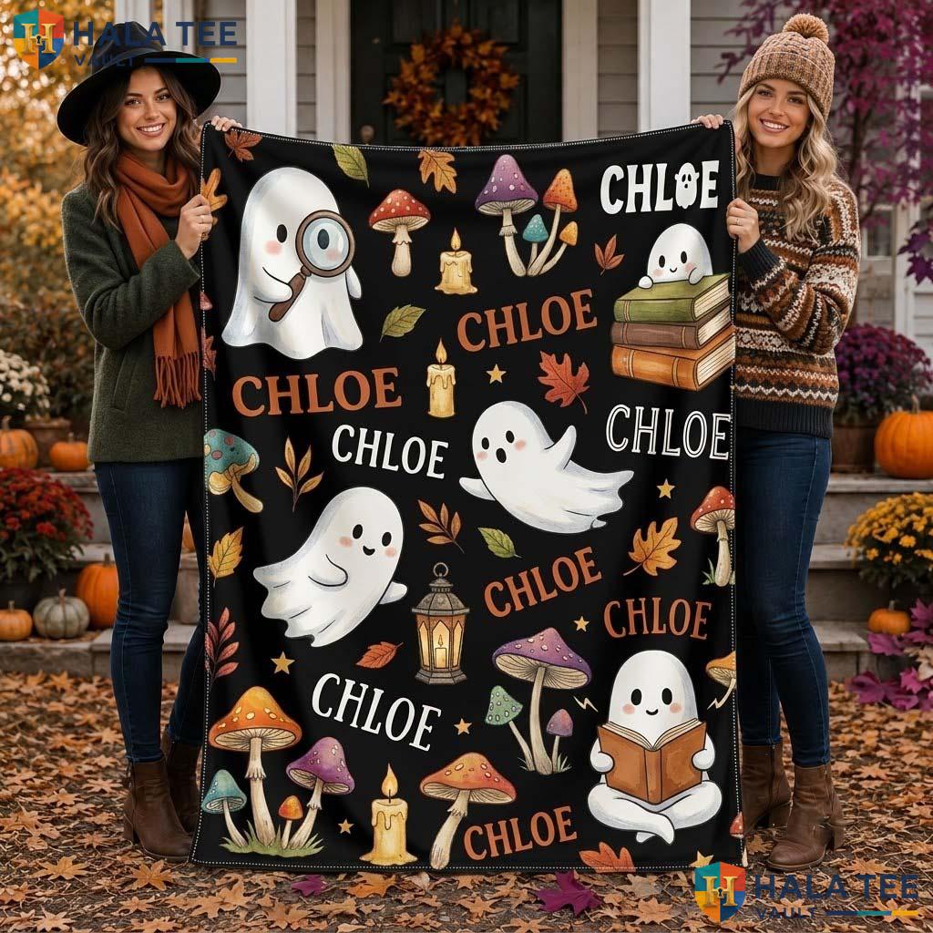 Ghost Curiosity Halloween Blanket Personalized Book Lover Throw Decor