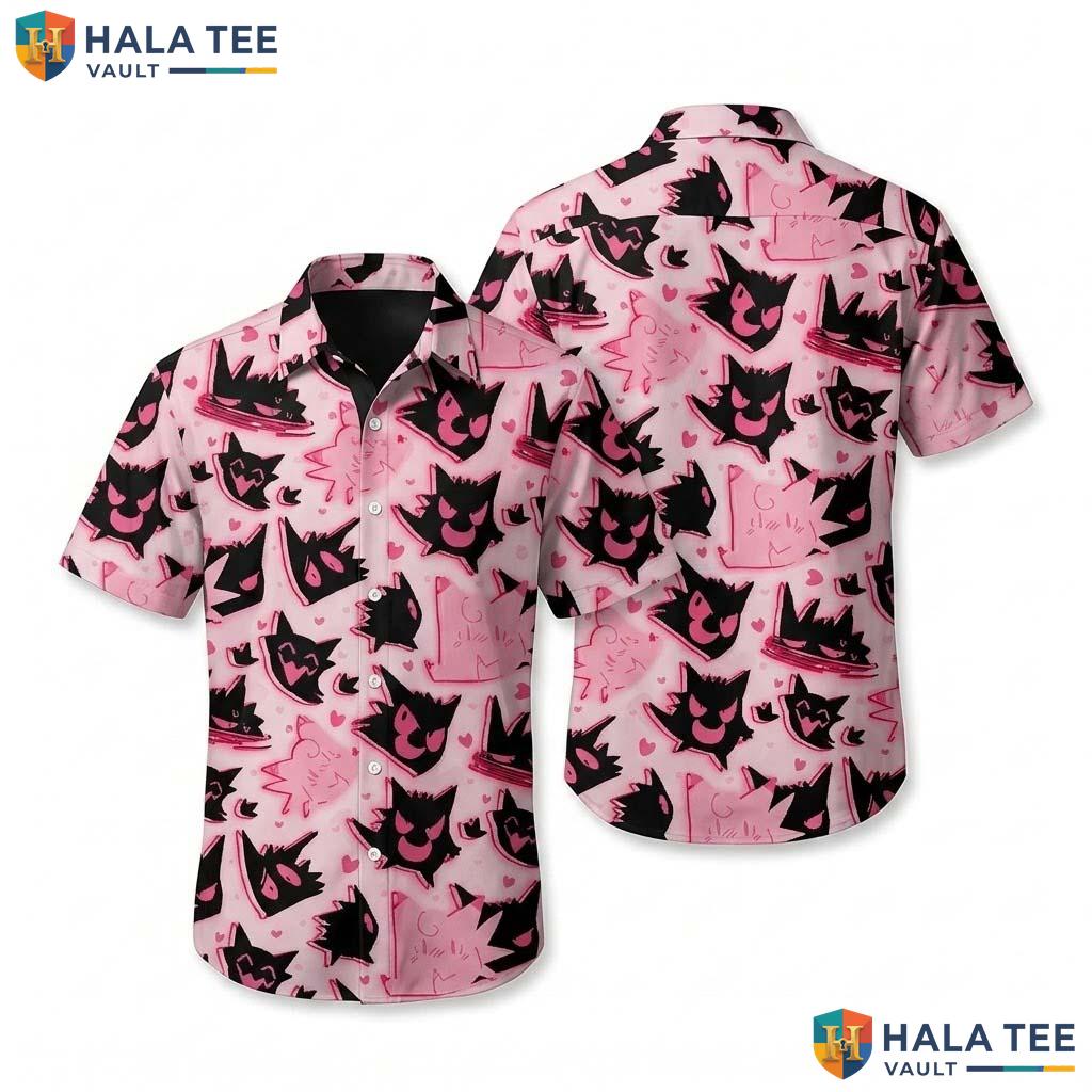 Ghost Love Halloween Hawaiian Shirt Spooky Pink Manga Custom Aloha