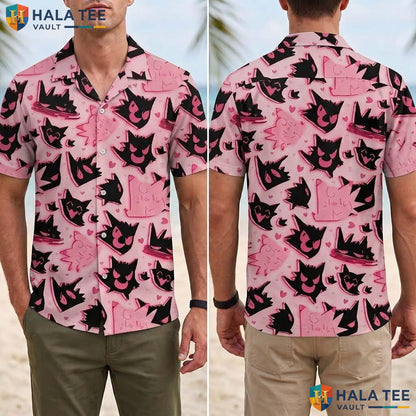 Ghost Love Halloween Hawaiian Shirt Spooky Pink Manga Custom Aloha Adult