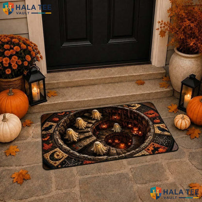 Ghost Staircase 3D Halloween Doormat Spooky Optical Illusion Home Decor