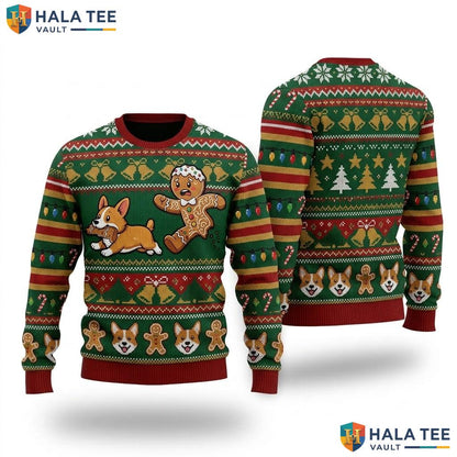 Gingerbread Corgi Dog Christmas Sweater Funny Pet Mom Holiday Top