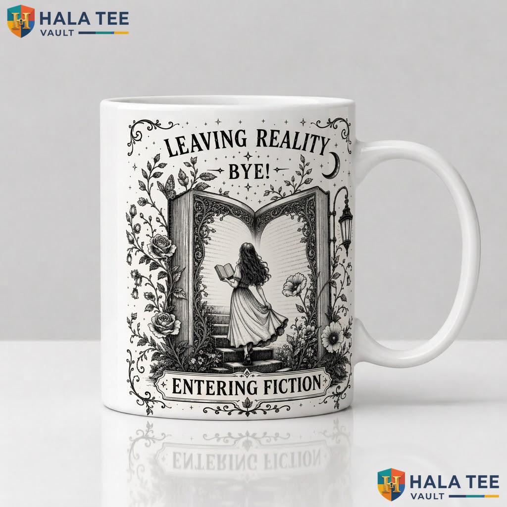 Girl Reading Book Ghost Ceramic Mug Cute Plant Lover Halloween Cup