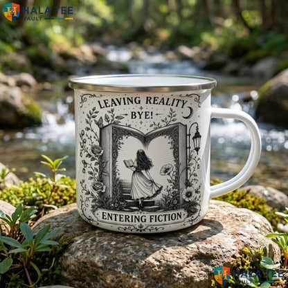 Girl Reading Book Ghost Ceramic Mug Cute Plant Lover Halloween Accent Mug