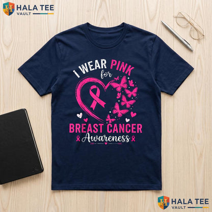 Girls We Wear Pink Ribbon TShirt Breast Cancer Awareness Women Outfit Adult