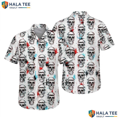 Glitch Skull Halloween Hawaiian Shirt Cyberpunk Digital Punk Aloha