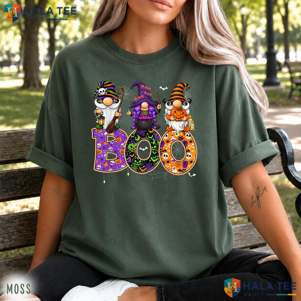 Gnome Boo Witch Spider Comfort Colors Shirt Funny Halloween Pumpkin