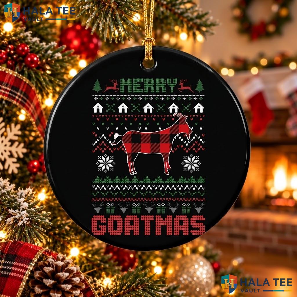 Goatmas Santa Hat Christmas Ornament Funny Merry Holiday Decor Gift