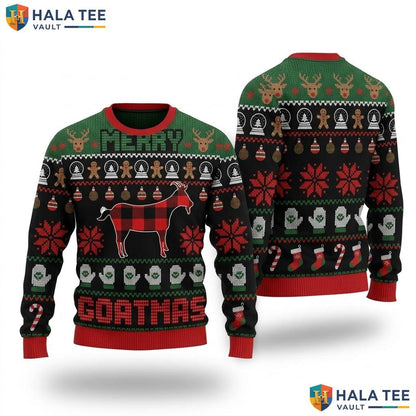 Goatmas Santa Hat Ugly Christmas Sweater Funny Merry Holiday Outfit