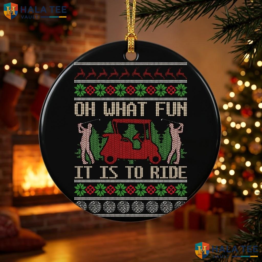 Golf Cart Golfer Christmas Ornament Funny Ride Holiday Decor Gift Idea