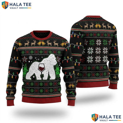 Gorilla Primate Funny Ugly Christmas Sweater Animal Lover Holiday
