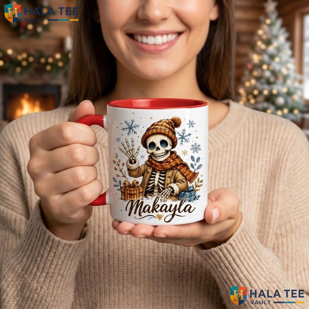 Gothic Macabre Skeleton Halloween Camping Mug Personalized Skull Ceramic Coffee Mug