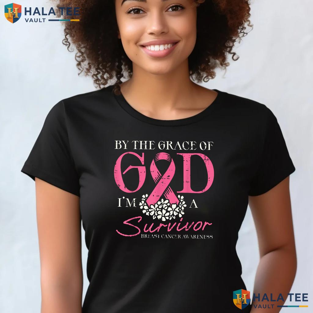Grace Of God Survivor Tee Breast Cancer Awareness Womens Apparel Top
