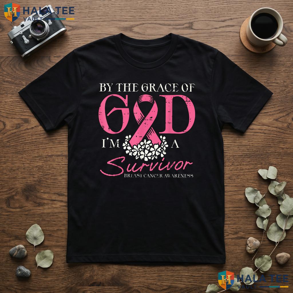 Grace Of God Survivor Tee Breast Cancer Awareness Womens Apparel Top Adult