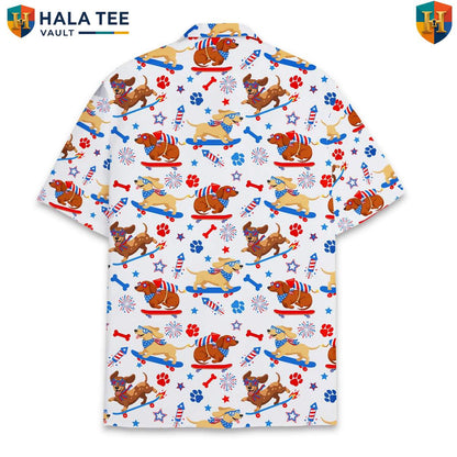 Graphic Wiener Dog Aloha Tee Mens Dachshund Island Vibe Holiday Clothing