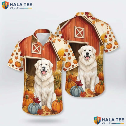 Great Pyrenees Thanksgiving Hawaiian Shirt Turkey Costume Fall Mens